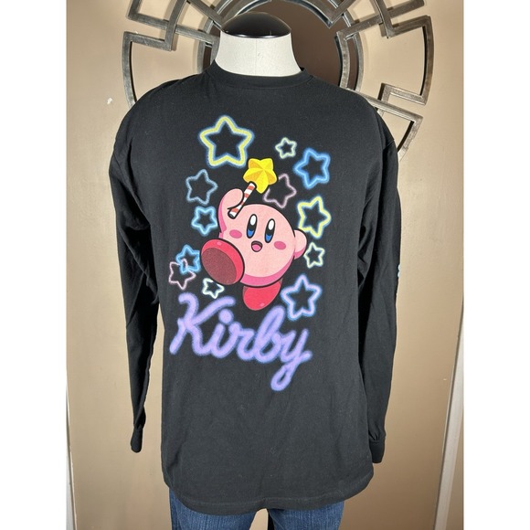 Tops - Nintendo Kirby Star Rod Women's Long Sleeve T-Shirt - BoxLunch‎ Exclusive Black